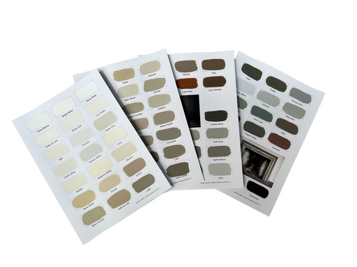 Hand-painted colour chart: The Whites, Neutrals and Earths